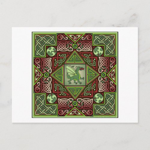 Celtic Dragon Labyrinth Postcard