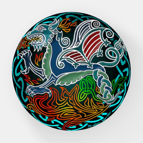Celtic dragon paperweight