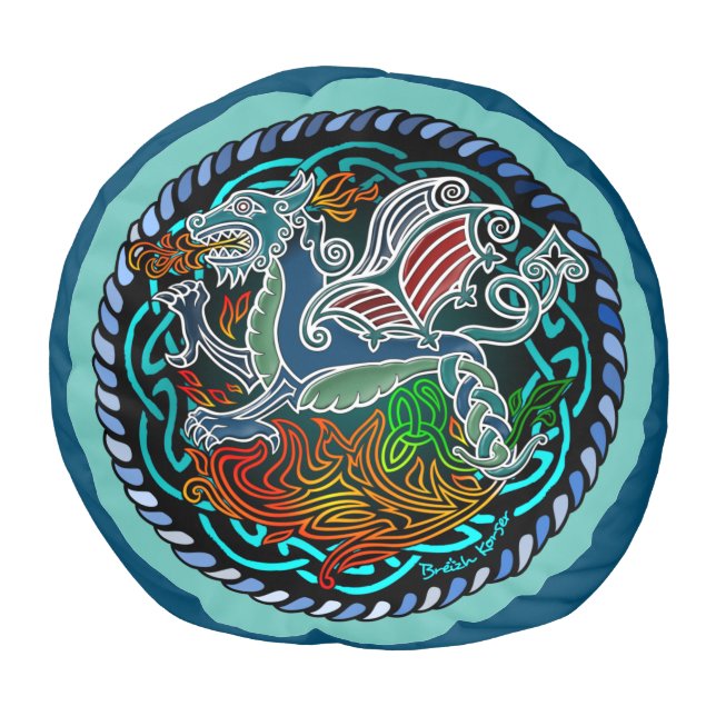 Celtic Dragon Pouf (Top)