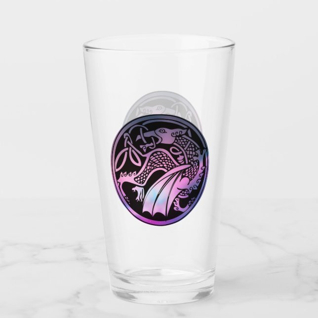 Celtic Dragon Round   Glass (Front)