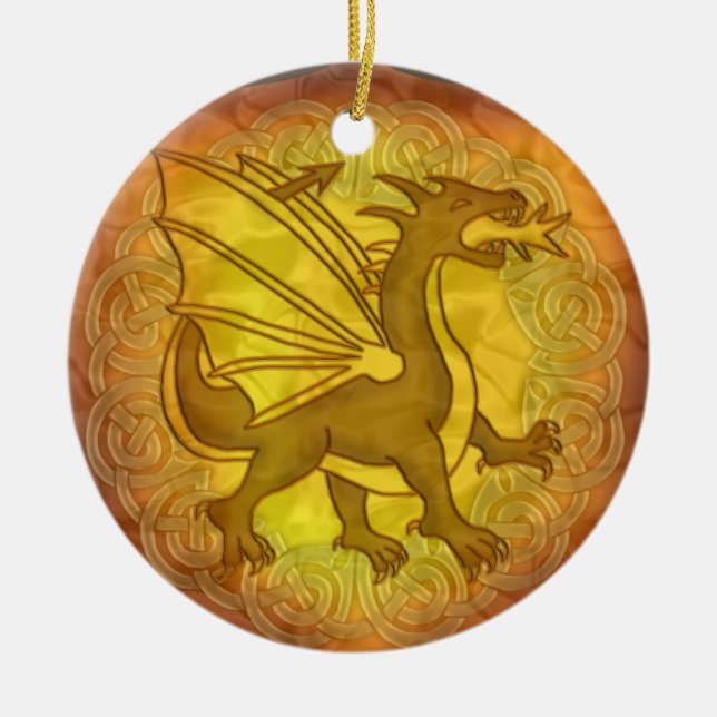 Celtic Dragon Shield Ornament (Front)