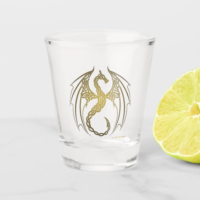Celtic Dragon Shot Glass (Front)