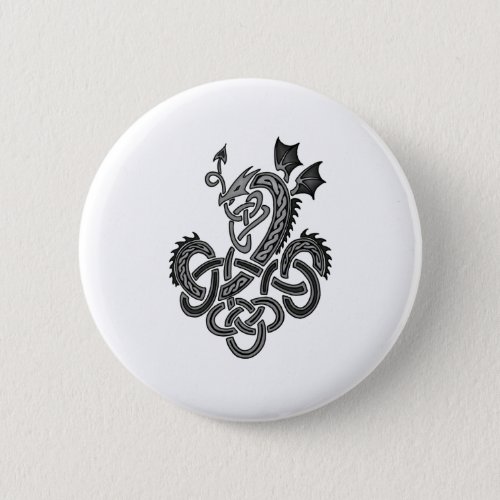 Celtic Dragon _ Silver Button