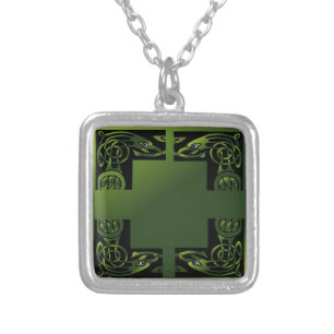 Celtic Dragon Silver Plated Necklace