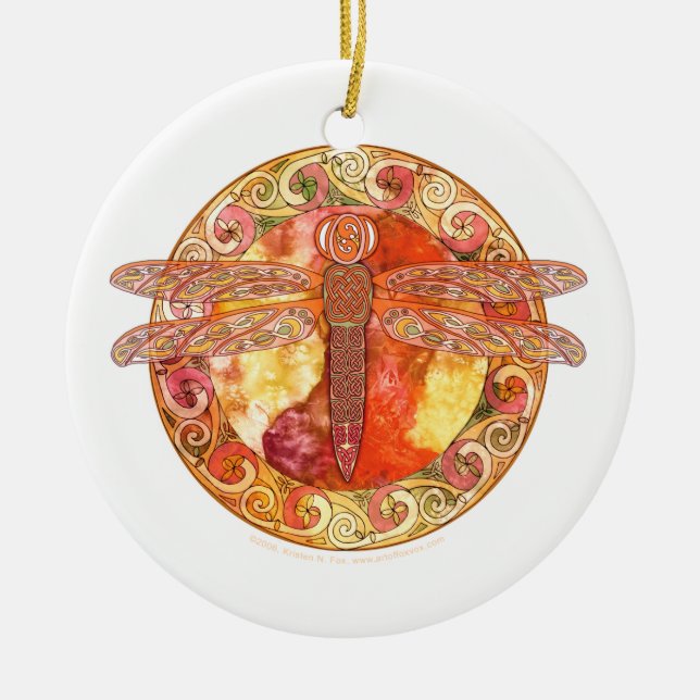Celtic Dragonfly Ornament (Front)