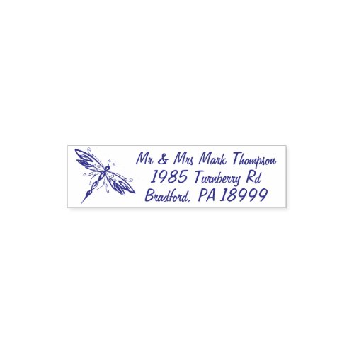 Celtic Dragonfly Return Address self_inking Pocket Pocket Stamp