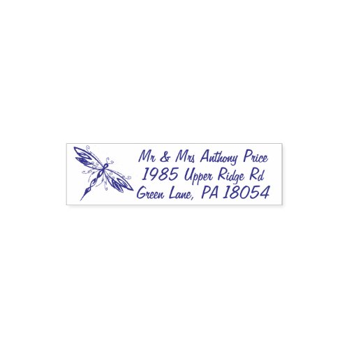 Celtic Dragonfly Return Address self_inking Pocket Stamp