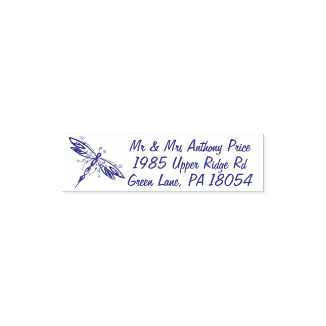 ***Celtic Dragonfly Return Address self-inking Pocket Stamp (Design)