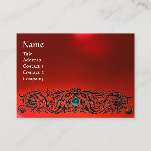 CELTIC DRAGONS MONOGRAM RUBY red blue sapphire Business Cards