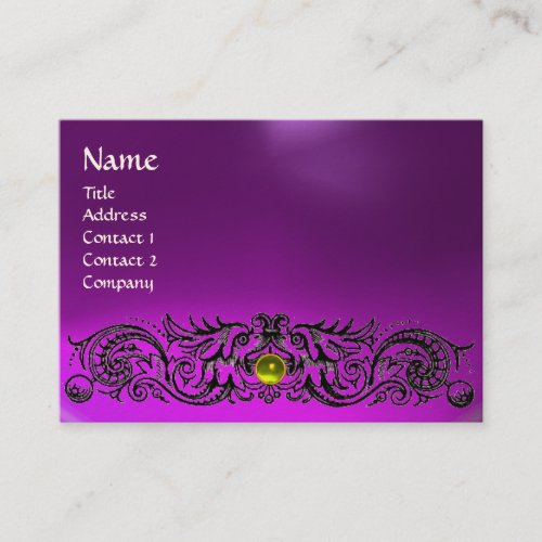 CELTIC DRAGONS MONOGRAM  TOPAZ  purple amethyst Business Card