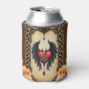 Celtic elegance with a heart and wings. can cooler
