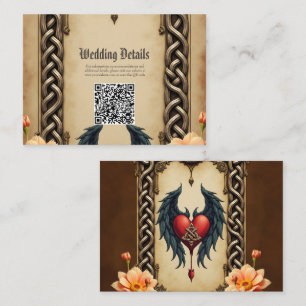 Celtic elegance with a heart and wings. enclosure card