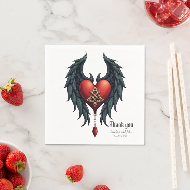 Celtic elegance with a heart and wings. napkins (Insitu)