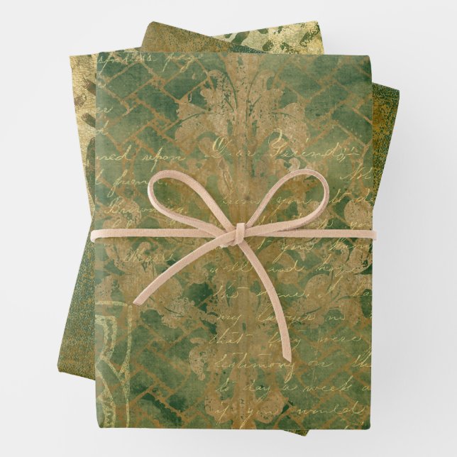 Celtic Emerald Irish  Wrapping Paper Sheets (In situ)