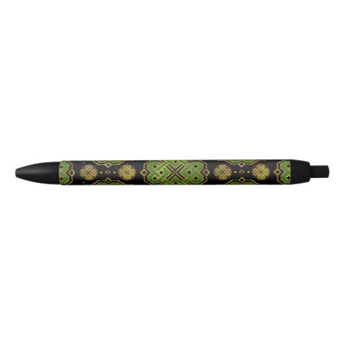 Celtic Endless Knot _ Shamrock Four_leaf Clover Black Ink Pen