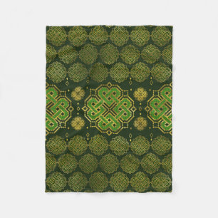 Celtic Endless Knot - Shamrock Four-leaf clover Fleece Blanket