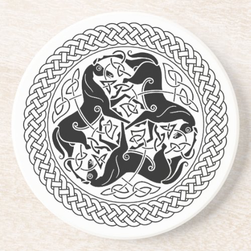 Celtic Epona Knot Ring with Horses Coaster