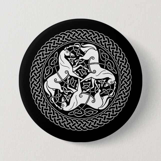 Celtic Epona Knot with Horses Button (Front)
