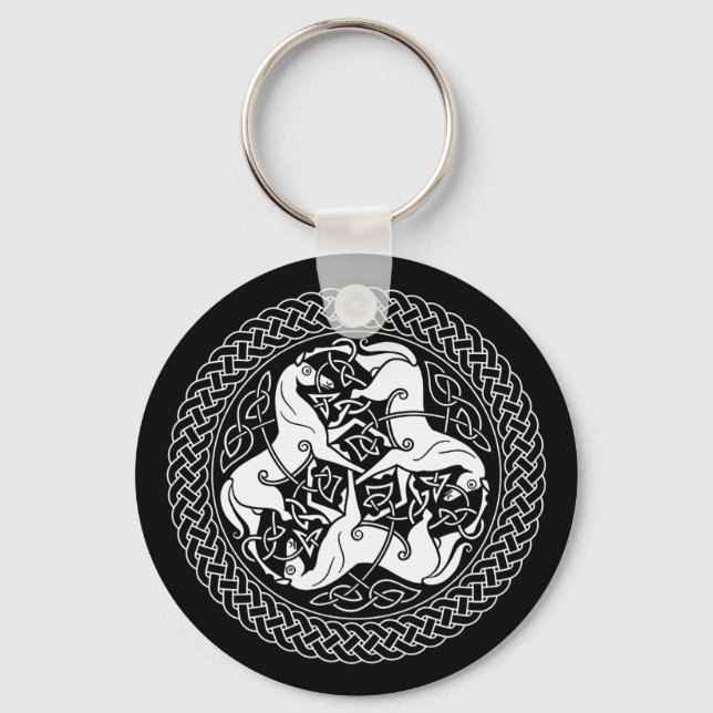 Celtic Epona Knot with Horses Keychain (Front)
