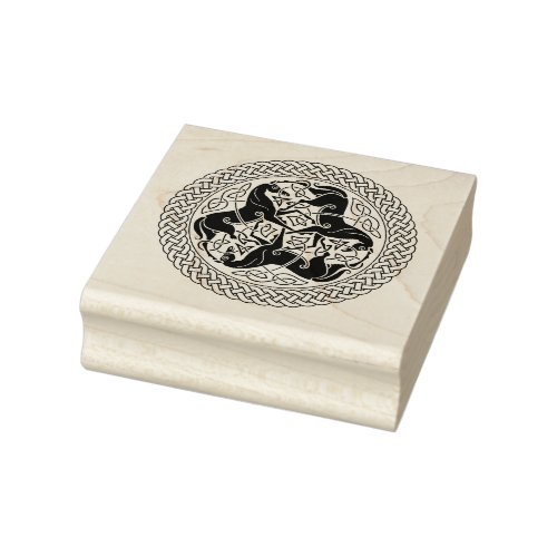 Celtic Epona Knot with Horses Rubber Stamp