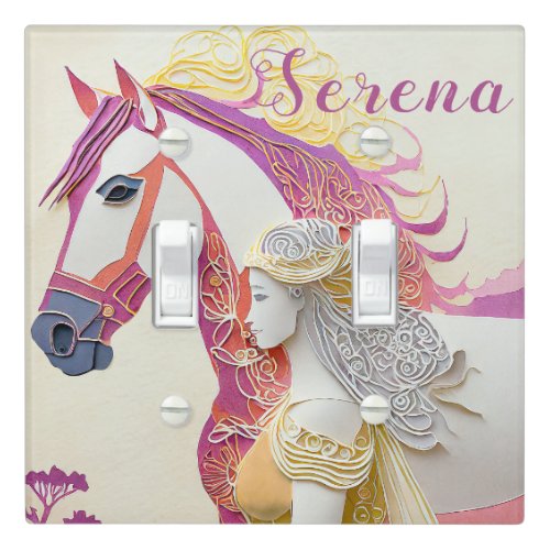 Celtic Equine Layered Paper Light Switch Cover