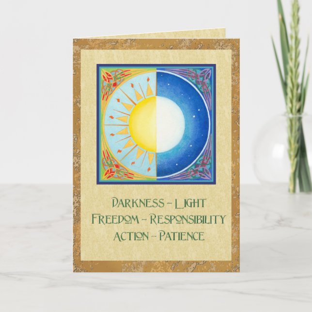 Celtic Equinox Sun and Moon Card (Front)