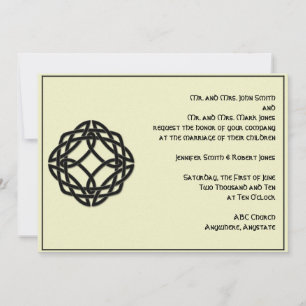 Celtic Eternity Knot Black Wedding Invitation