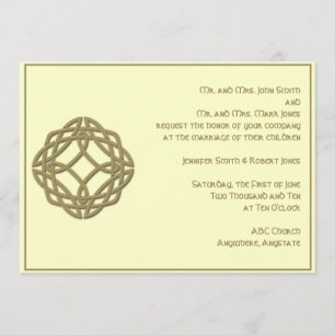 Celtic Eternity Knot Gold Ivory Wedding Invitation