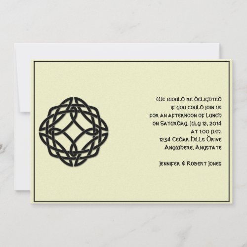 Celtic Eternity Knot in Black and Mythic Ivory Invitation