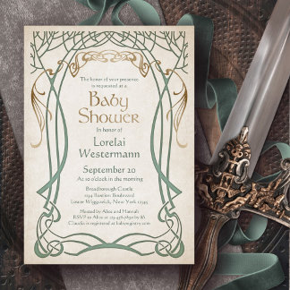 Celtic Fantasy Baby Shower Invitation