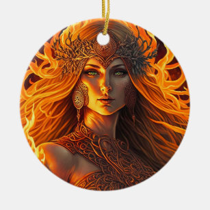  Celtic Fire Goddess Brighid Imbolc Ceramic Ornament