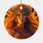  Celtic Fire Goddess Brighid Imbolc Ceramic Ornament (Back)