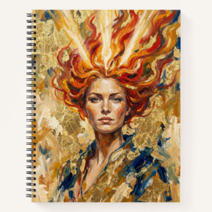 Celtic Fire Goddess Brigid Gold Leaf Fantasy Art Notebook