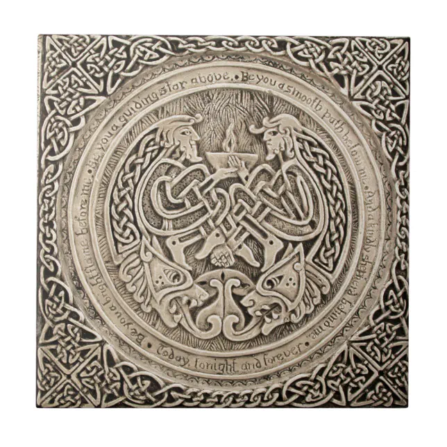 CELTIC FLAME -VINTAGE CELTIC DESIGN CERAMIC TILE | Zazzle