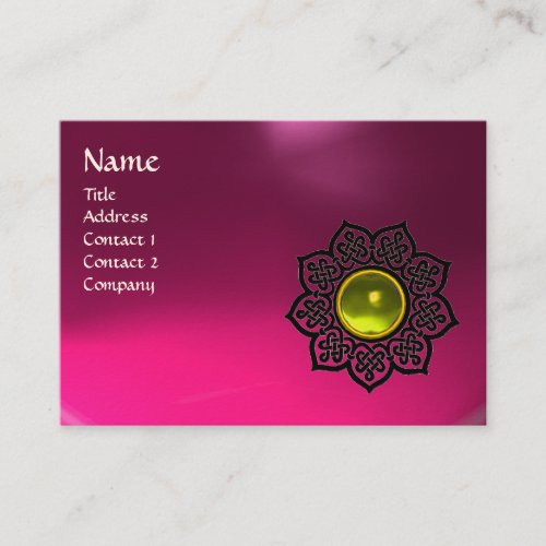 CELTIC FLOWER MONOGRAM pink amethyst  topaz Business Card