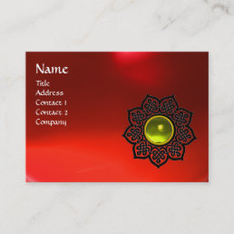 CELTIC FLOWER YELLOW GEMSTONE MONOGRAM Ruby Red Business Card