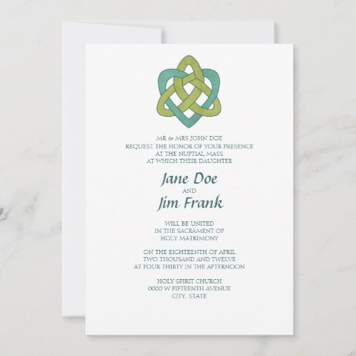 Celtic Formal Catholic Wedding Invitation