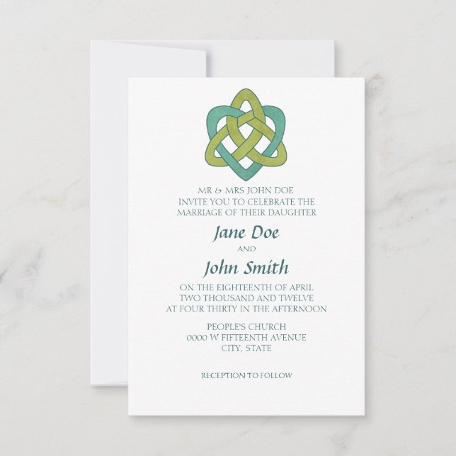 Celtic Formal Wedding Invitation (Front)