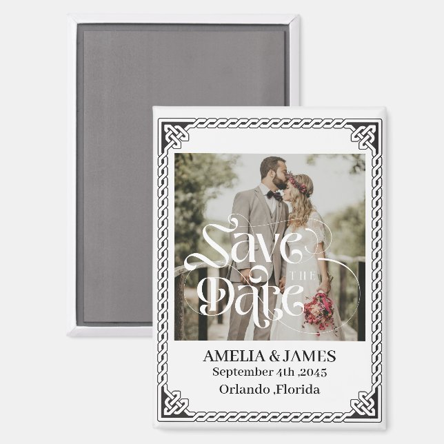 Celtic Frame Wedding Save the Date Magnet (Front/Back)