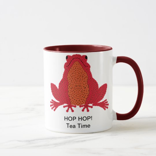Celtic Frog Mug - red