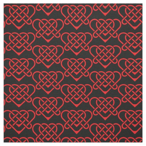 CelticGadhlig braided design heart red Fabric
