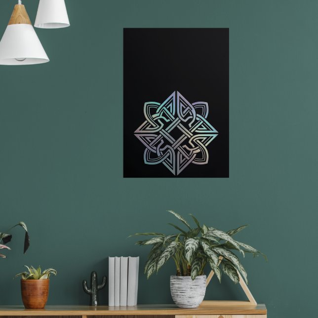 Celtic Geometric Mandala Dark Background Poster (Living Room 1)