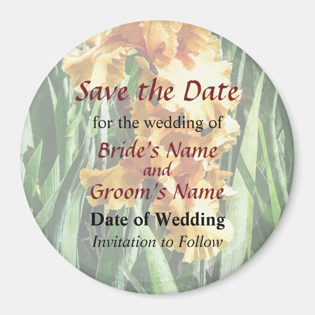 Celtic Glory Irises Save the Date Magnet (Front)