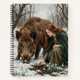 Celtic Goddess & Wild Boar Notebook