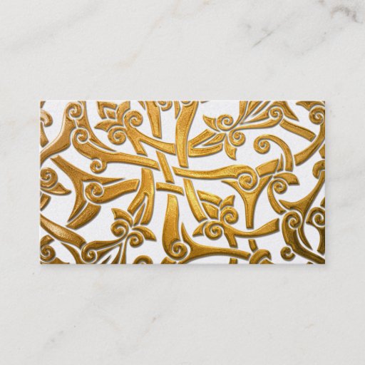 Customizable Celtic Gold Pattern Business Card