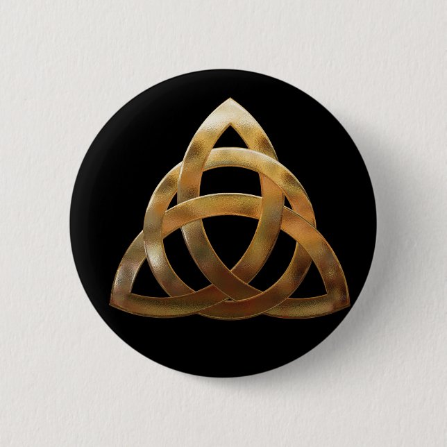 Celtic Gold Trinity Knot Button (Front)