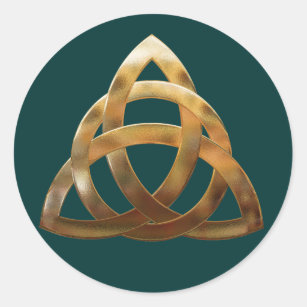 Celtic Gold Trinity Knot Classic Round Sticker