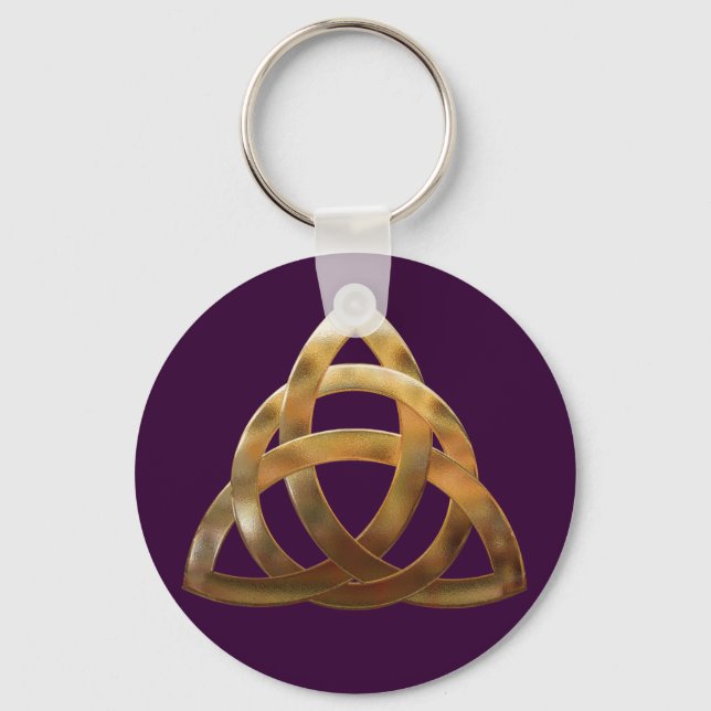 Celtic Gold Trinity Knot Keychain (Front)