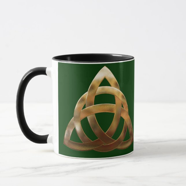 Celtic Gold Trinity Knot Mug (Left)