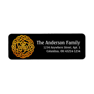 Celtic Golden D1 Irish Return Address Labels